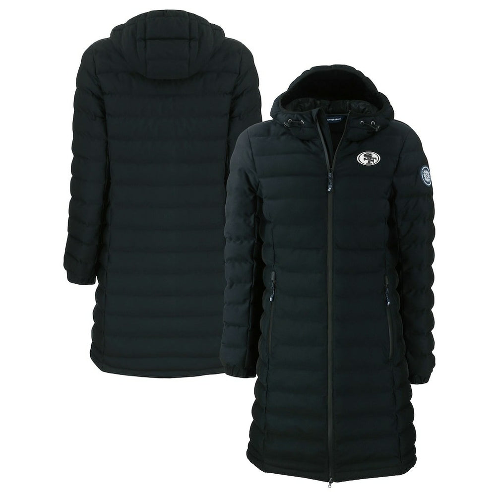 San Francisco 49ers Cutter & Buck Women's Mission Ridge Repreve Eco Insulated Full-Zip Hoodie Long Puffer Jacket - Black - NFL