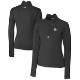 Pittsburgh Steelers Cutter & Buck Women's Traverse Stretch DryTec Quarter-Zip Top - Black - NFL