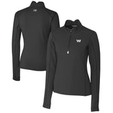 Washington Commanders Cutter & Buck Women's Traverse Stretch DryTec Quarter-Zip Top - Black - NFL