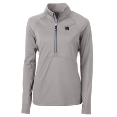 New York Giants Cutter & Buck Women's Adapt Eco Knit Stretch Recycled Raglan Half-Zip Top - Gray - NFL