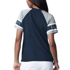 Dallas Cowboys Starter Women's 1st Rounder Color Block Raglan Top - Navy - NFL