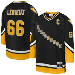 Mario Lemieux Pittsburgh Penguins Mitchell & Ness Youth 1992/93 Captain Patch Power Play Player Jersey - Black | NHL sale