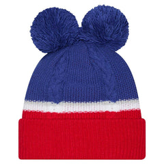 New York Giants New Era Women's Double Bubble Cuffed Knit Hat with Poms - Royal - NFL
