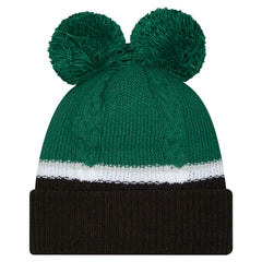 New York Jets New Era Women's Double Bubble Cuffed Knit Hat with Poms - Green - NFL