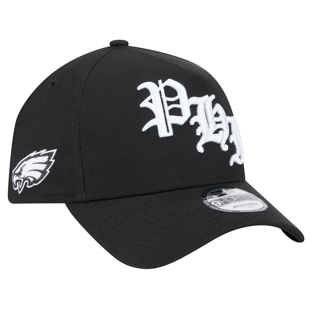Philadelphia Eagles New Era Mystic 9FORTY A-Frame Adjustable Hat - Black - NFL