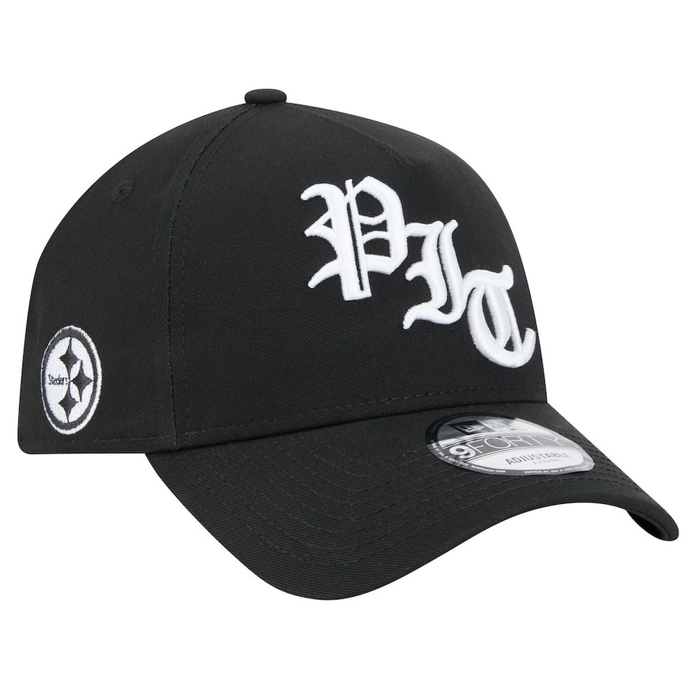 Pittsburgh Steelers New Era Mystic 9FORTY A-Frame Adjustable Hat - Black - NFL
