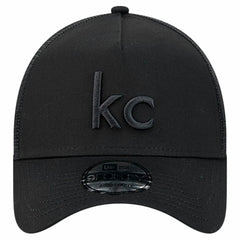 Kansas City Chiefs New Era Domain 9FORTY A-Frame Trucker Adjustable Hat - Black - NFL