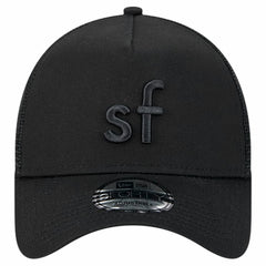 San Francisco 49ers New Era Domain 9FORTY A-Frame Trucker Adjustable Hat - Black - NFL