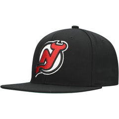 New Jersey Devils Mitchell & Ness Core Top Spot Snapback Hat - Black | NHL sale