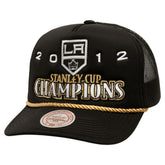 Los Angeles Kings Mitchell & Ness SOUL Collection Golden Stanley Cup Champions Trucker Adjustable Hat - Black | NHL Clearance