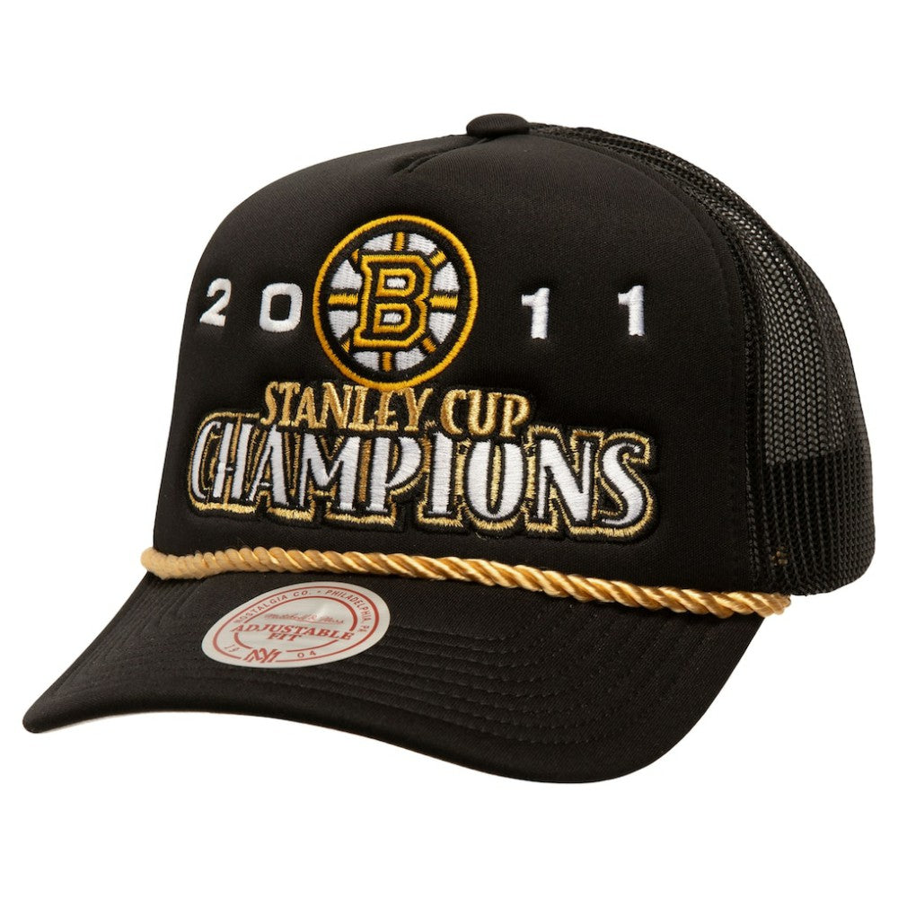 Boston Bruins Mitchell & Ness SOUL Collection Golden Stanley Cup Champions Trucker Adjustable Hat - Black | NHL on sale