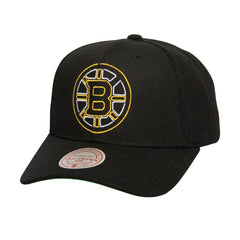 Boston Bruins Mitchell & Ness Soul Strike Neon Logo Pro Crown Adjustable Hat - Black | NHL near me