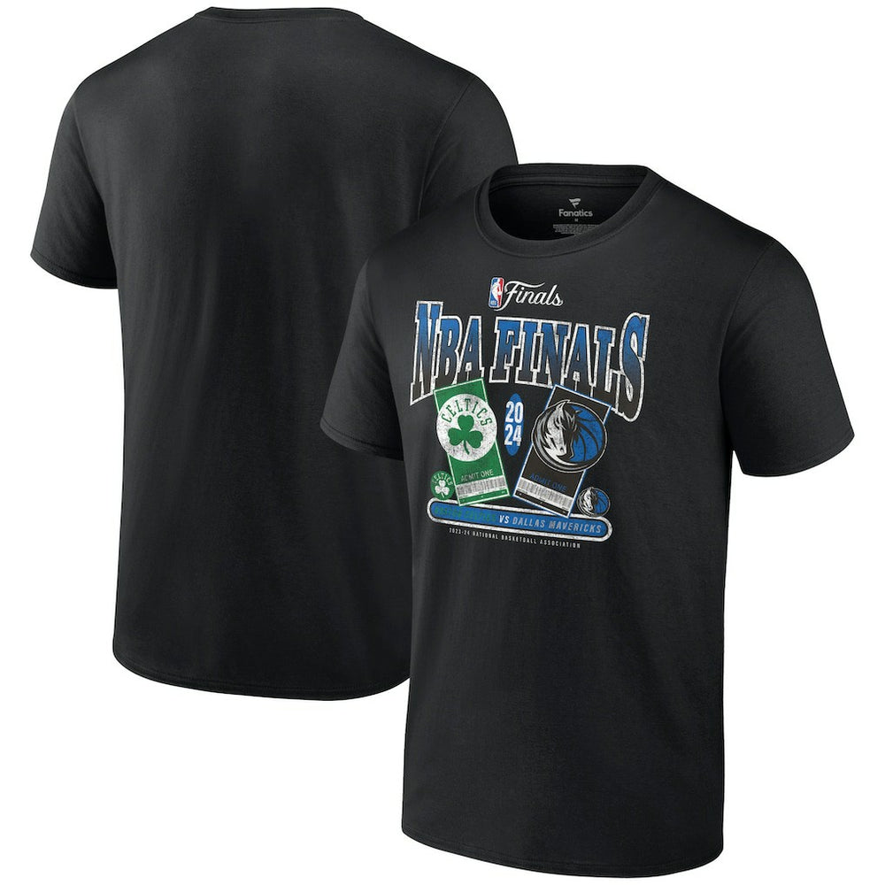 Fanatics Boston Celtics vs. Dallas Mavericks 2024 NBA Finals Matchup Drive To The Basket T-Shirt Black