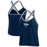 Dallas Cowboys WEAR by Erin Andrews Women's Cross Strap Tri-Blend Tank Top - Navy - NFL