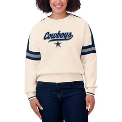 Dallas Cowboys WEAR by Erin Andrews Women's Stripe Pullover Sweater - Cream - NFL