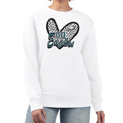 Philadelphia Eagles G-III 4Her by Carl Banks Women's Leopard Heart Pullover Sweatshirt - White - NFL