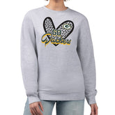 Green Bay Packers G-III 4Her by Carl Banks Women's Leopard Heart Pullover Sweatshirt - Heather Gray - NFL