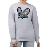Philadelphia Eagles G-III 4Her by Carl Banks Women's Leopard Heart Pullover Sweatshirt - Heather Gray - NFL