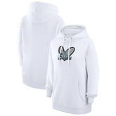 Philadelphia Eagles G-III 4Her by Carl Banks Women's Animal Print Heart Team Graphic Fleece Tri-Blend Pullover Hoodie - White - NFL