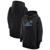 Detroit Lions G-III 4Her by Carl Banks Women's Animal Print Heart Team Graphic Fleece Tri-Blend Pullover Hoodie - Black - NFL