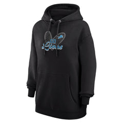 Detroit Lions G-III 4Her by Carl Banks Women's Animal Print Heart Team Graphic Fleece Tri-Blend Pullover Hoodie - Black - NFL