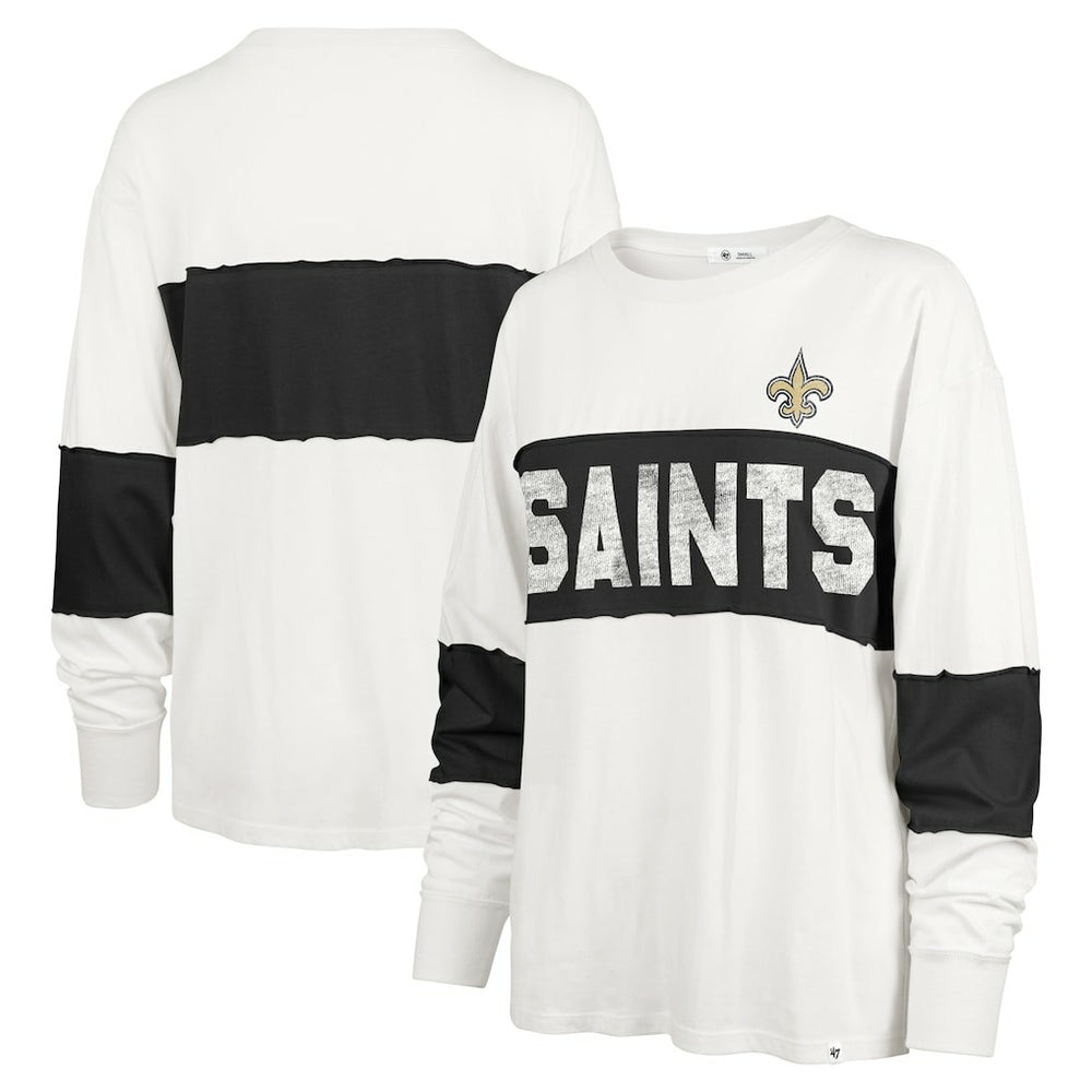 New Orleans Saints '47 Women's Clubhouse Pride Taylor Long Sleeve T-Shirt - Cream - 47 brand