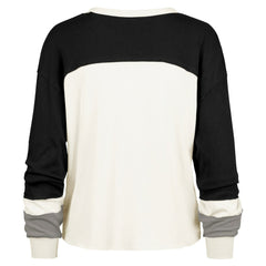 Las Vegas Raiders '47 Women's Double Header Curve Raglan Long Sleeve Crop Top - Cream - 47 brand