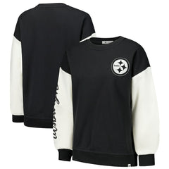 Pittsburgh Steelers '47 Women's Double Header Rise Andie Pullover Sweatshirt - Black - 47 brand