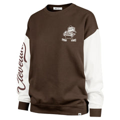 Cleveland Browns '47 Women's Double Header Rise Andie Pullover Sweatshirt - Brown - 47 brand