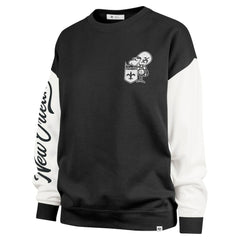 New Orleans Saints '47 Women's Double Header Rise Andie Pullover Sweatshirt - Black - 47 brand