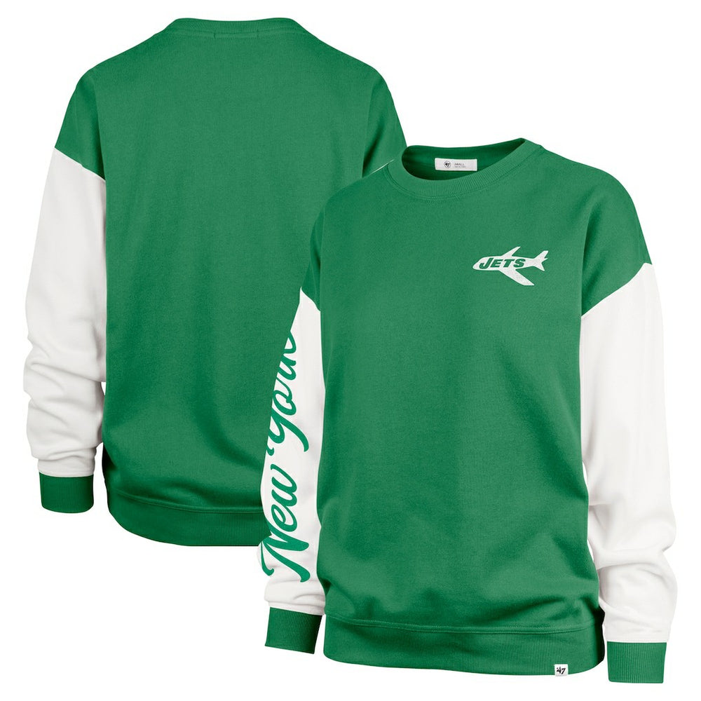 New York Jets '47 Women's Double Header Rise Andie Pullover Sweatshirt - Green - 47 brand