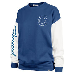 Indianapolis Colts '47 Women's Double Header Rise Andie Pullover Sweatshirt - Royal - 47 brand