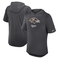 Baltimore Ravens Tri-Blend Performance Hoodie T-Shirt - Anthracite - Nike