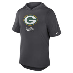 Green Bay Packers Tri-Blend Performance Hoodie T-Shirt - Anthracite - Nike