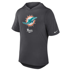 Miami Dolphins Tri-Blend Performance Hoodie T-Shirt - Anthracite - Nike