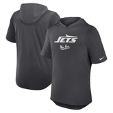 New York Jets Tri-Blend Performance Hoodie T-Shirt - Anthracite - Nike