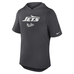 New York Jets Tri-Blend Performance Hoodie T-Shirt - Anthracite - Nike