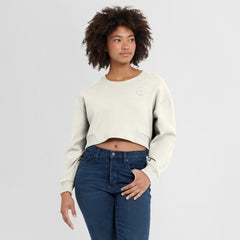 Pittsburgh Steelers Women's Studio Tri-Blend Cropped Pullover Sweatshirt - Cream - Fanatics