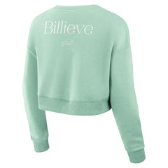 Buffalo Bills Women's Studio Tri-Blend Cropped Pullover Sweatshirt - Mint - Fanatics