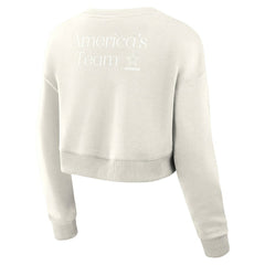 Dallas Cowboys Women's Studio Tri-Blend Cropped Pullover Sweatshirt - Cream - Fanatics