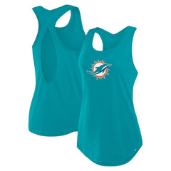 Miami Dolphins Women's Iron Fan Tank Top - Aqua - Fanatics