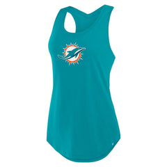 Miami Dolphins Women's Iron Fan Tank Top - Aqua - Fanatics