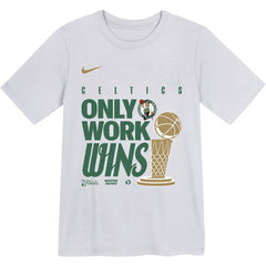 Nike Boston Celtics Youth 2024 NBA Finals Champions Celebration Parade T-Shirt White