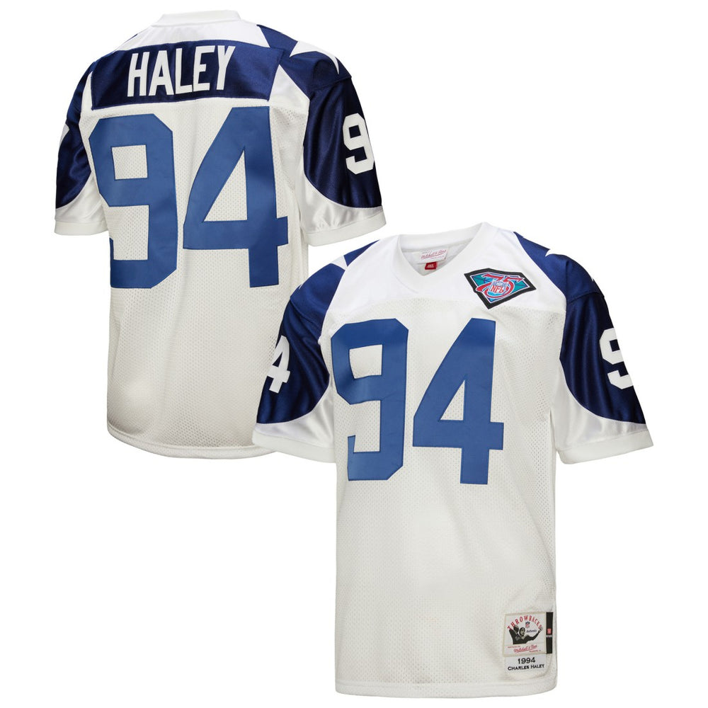 Charles Haley Dallas Cowboys 1994 Authentic Throwback Retired Player Jersey - White - Mitchell & Ness