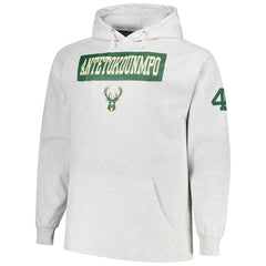 Giannis Antetokounmpo Milwaukee Bucks Profile Big & Tall Player Double Face Tri-Blend Pullover Hoodie Ash