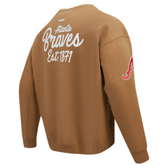 Atlanta Braves Pro Standard Paint The City Dropped Shoulder Pullover Sweatshirt Sale