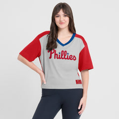 Philadelphia Phillies Fanatics Oversized Race To Win V-Neck T-Shirt Discount