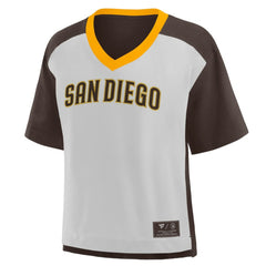 San Diego Padres Fanatics Oversized Race To Win V-Neck T-Shirt Sale