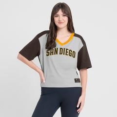 San Diego Padres Fanatics Oversized Race To Win V-Neck T-Shirt Sale