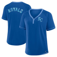 Kansas City Royals Fanatics Women's League Diva Star Raglan V-Neck T-Shirt Sale